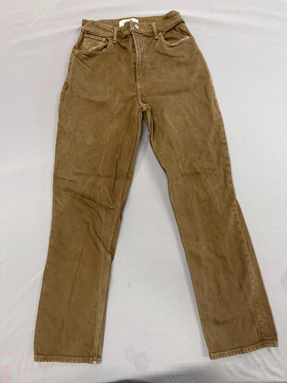 Abercrombie & Fitch 90s Straight Ultra High Rise Curve Love Jeans Brown W27